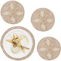relaxdays Platzset Palmenfaser Tischset 4-teilig, (4-St)