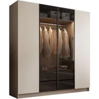 Lookway Kleiderschrank ATRIUM Vier­türiger Schrank mit Glasfront inklusive Trageservice