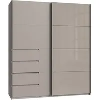 Wimex Schwebetürenschrank Bali in den Breiten 180cm, 225cm & 270cm, Schrank mit Glaselement Kleiderschrank erhältlich in den Farben, grafit und saharagrau