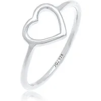 Elli Fingerring Herz Liebe Romantik Zart Filigran 925 Silber, Herz
