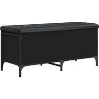 vidaXL Sitzbank Sitzbank mit Stauraum Schwarz 102x42x45 cm Holzwerkstoff