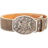 Goldschmidt Trachten Ledergürtel Trachtengürtel Flechtprägung braun 40mm