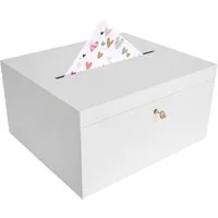 Creative Deco Dekokiste Holzkiste Kartenbox Hochzeit 29x25x15 cm