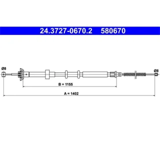 ATE Handbremsseil hinten links Ford Ka 1,3