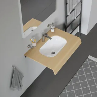 Duravit D-Code Einbauwaschtisch 0338490000 Einbau von unten, mit Überlauf, Weiß Hochglanz
