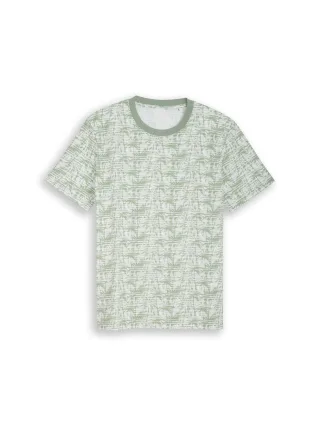 Denim Tom Tailor - T-Shirt mit Palmenprint sea spray stripy palm print - Gr. - XXL