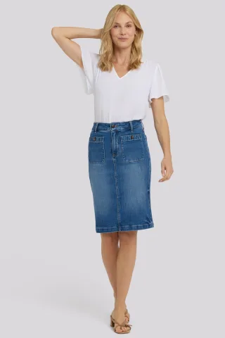 Hoch sitzender Jeansrock