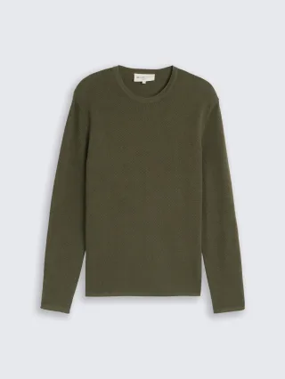 Denim Tom Tailor - Strickpullover aus Baumwolle urban olive green - Gr. - XXL
