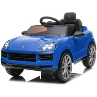LALAHO Elektro-Kinderauto Kinder Elektroauto Porsche Cayenne Geländewagen Fernsteuerung, 2,4G-Fernbedienung, mit MP3, Musik, Hupe, LED-Leuchten