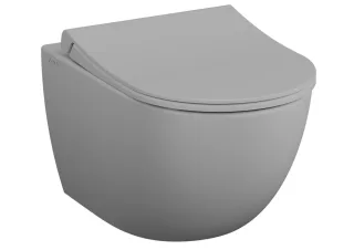 VitrA Sento Wand-WC VitrA Flush 2.0 ohne Spülrand mit verdeckter Steingrau Matt,7748B076-0101 7748B076-0101