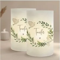 MeinBaby123® Papierdekoration 10 Windlichter Taufe, Taufe Deko, Taufe Windlicht, Lichthülle Taufe, Windlicht Taufe, Deko für die Taufe, Tischdeko für die Taufe