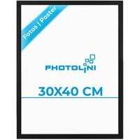 PHOTOLINI Bilderrahmen modern mit bruchsicherem Acrylglas, Holz MDF für Fotos & Poster, für 1 Bilder (1 Einzelrahmen), Posterrahmen 30x40 cm zum Aufhängen
