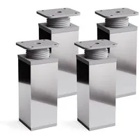 sossai® Möbelfuß Design-Möbelfüße, 4er & 8er Set, höhenverstellbar MFV1, Farbe: Chrom, (4-St), Farbe: Chrom