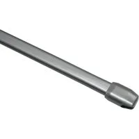 GARDINIA Scheibenstange Vitragestange, Ø 11 mm, 1-läufig, ausziehbar, ohne Bohren, verschraubt, Metall, Serie Vitragestange flachoval Ø 11 mm, 2er-Set