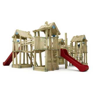 Spielplatzgerät PRO GIANT Kingdom 150cm - Öffentlicher Spielturm mit Rutschen & Brücken - Robuste Anlage für Kindergärten & Parks - Wickey