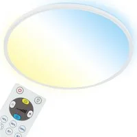 Briloner Leuchten LED Panel 7080016 SLIM, CCT - über Fernbedienung, LED fest integriert, Farbwechsler, Neutralweiß, Kaltweiß, Warmweiß, Tageslichtweiß, Deckenlampe, 42x2,9cm, Weiß, 22W, Wohnzimmer, Schlafzimmer, Küche