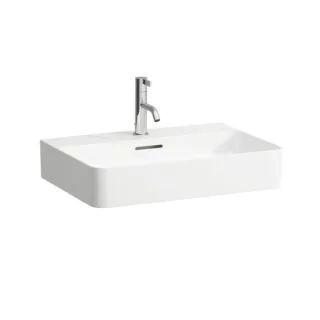 LAUFEN Val Waschtisch H8102830001041, 60x42cm, mit Hahnloch und Überlauf, Saphirkeramik