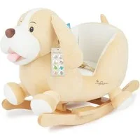 BIECO Schaukeltier Schaukelpferd Hund Sam aus Plüsch & Holz – Wippe ab 9 Monaten