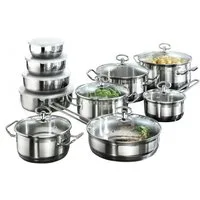 Karcher Topf-Set Kochtopfset Jasmin, Edelstahl (20-tlg), inkl. Glasdeckel und Edelstahl Schüssel Set, Induktion