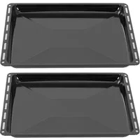ICQN Backblech 445 x 375 x 35 mm Set, Emaille, (2-St), Passend für Whirlpool, Ignis, Bauknecht, Indesit, Algor, Lloyds