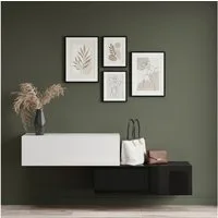 Planetmöbel Garderobenschrank Kompaktgarderobe Wandschrank 200 cm (schmaler Flurschrank mit Stauraum, 2-St., Flurgarderobe mit Soft-Open Funktion) Flurkommode vielseitig kombinierbar, 2x 100 cm