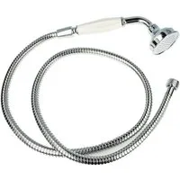 tecuro Brausegarnitur Nostalgie - Handbrause Ø 65 mm, 1-strahlig, mit Metallbrauseschlauch