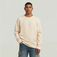 G-STAR Longsleeve Structured Tweeter in Waffel-Struktur, mit Logostickerei