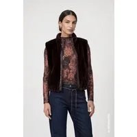 Monari Fellimitatweste Weste fake fur Regular fit mit Stehkragen