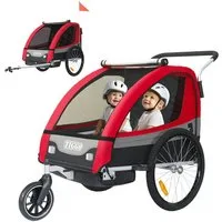 TIGGO Fahrradkinderanhänger Kinderanhänger Kinderfahrradanhänger Fahrradanhänger Anhänger, 5-Punkt Sicherheitsgurt