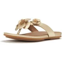 Fitflop GRACIE FLOWER LEATHER FLIP-FLOPS Dianette Zehentrenner, Sommerschuh mit auffälliger Blüte