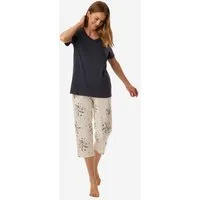 uncover by SCHIESSER Schlafanzug Nightwear - Dreiviertel (2 tlg) Pyjama, Pyjama Set, Schlafanzug Set