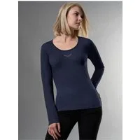 Trigema Longsleeve TRIGEMA Langarmshirt mit Kristallsteinen (1-tlg)