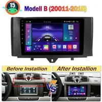 A-Sure Android 15 Apple Carplay 4/8 Core Navi Für Smart Fortwo 451 2005-2015 Autoradio (Digitalradio (DAB), FM, AM)