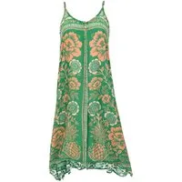 Guru-Shop Midikleid Luftiges Sommerkleid, Strandkleid - grün alternative Bekleidung
