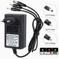 Bolwins R49C 12V Ladegerät für Kinderautos, Quads & E-Fahrzeuge Universal-Netzteil (3-in-1 Ladegerät Für 12V Akkus geeignet Mehrere Steckeradapter)