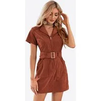 Imily Bela Cordkleid Damen Vintage Kleid mit Gürtel (Packung, 1-tlg., 1per-Pack) mit Reißverschluss