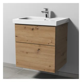 Sanipa 3way Waschtischunterbau zu Geberit iCon Light Waschtisch mit 2 Auszügen, Eiche Natural-Touch SM57385