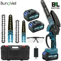 Bundviel Akku-Kettensäge Akku Kettensäge 6+8 Zoll Mini Kettensägen Bürstenloser Handkettensäge