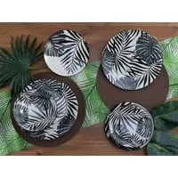CreaTable Tafelservice Tropicana Black (12-tlg), 4 Personen, Steinzeug