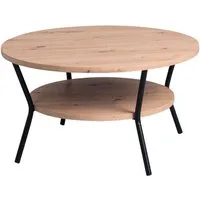 M2 Kollektion Couchtisch AURORA, Eiche Artisan Dekor, Ø 80 cm, mit Ablage