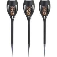 Trend Line LED Gartenfackel Trendline LED Solarfackel 3er-Set 40 cm mit, Inkl. Leuchtmittel, Nicht dimmbar ohne Bewegungsmelder