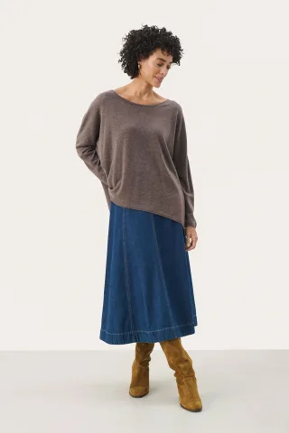 Strickpullover Lockere Passform taupe