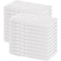 Lavea Waschhandschuh 20er Set Waschhandschuhe, 15 x 21 cm, Elena-Frottierserie, Waschlappen, (20-St), 500 g/m² Frottier, weich & saugstark, pflegeleicht