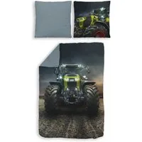 Träumschön Jugendbettwäsche CLAAS Premium Baumwolle 135x200 cm, Axion Traktoren, Baumwolle, 2 teilig, mit Reißverschluss, luftig und leichte Sommerbettwäsche von CLAAS