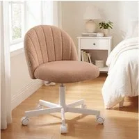SONGMICS Bürostuhl Homeoffice-Stuhl, Schminkstuhl aus Fleece, Schreibtischstuhl, Schaumstoffpolsterung, höhenverstellbar, für Arbeitszimmer
