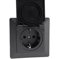 ChiliTec Steckdose Schutzkontakt-Steckdose IP44 250V~/ 16A, inkl. Rahmen, UP, Anthrazit