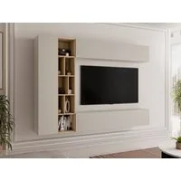 MIRJAN24 Wohnwand Kodita, (Komplett-Set, 3x Hängeschrank, Regal), 224x33x160 cm