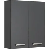 Saphir Hängeschrank Quickset Wand-Badschrank 60 cm breit mit 2 Türen und 2 Einlegeböden Badezimmer-Hängeschrank inkl. Türdämpfer, Griffe in Chrom Glanz