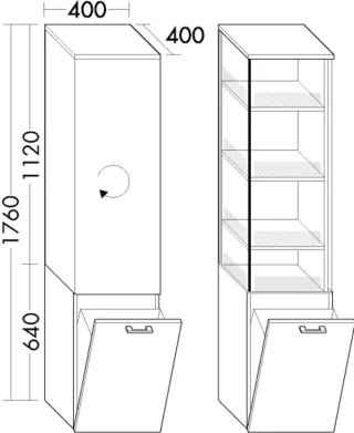 Burgbad Hochschrank Sys30 Preisgruppe 1 Aqua 1760x400x400 Kieselgrau Matt, HSZO040RF6918 HSZO040RF6918