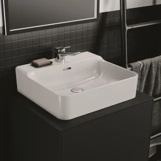 Ideal Standard Conca Waschtisch T369001 mit Hahnloch und Überlauf, 500 x 450 x 165 mm, weiß